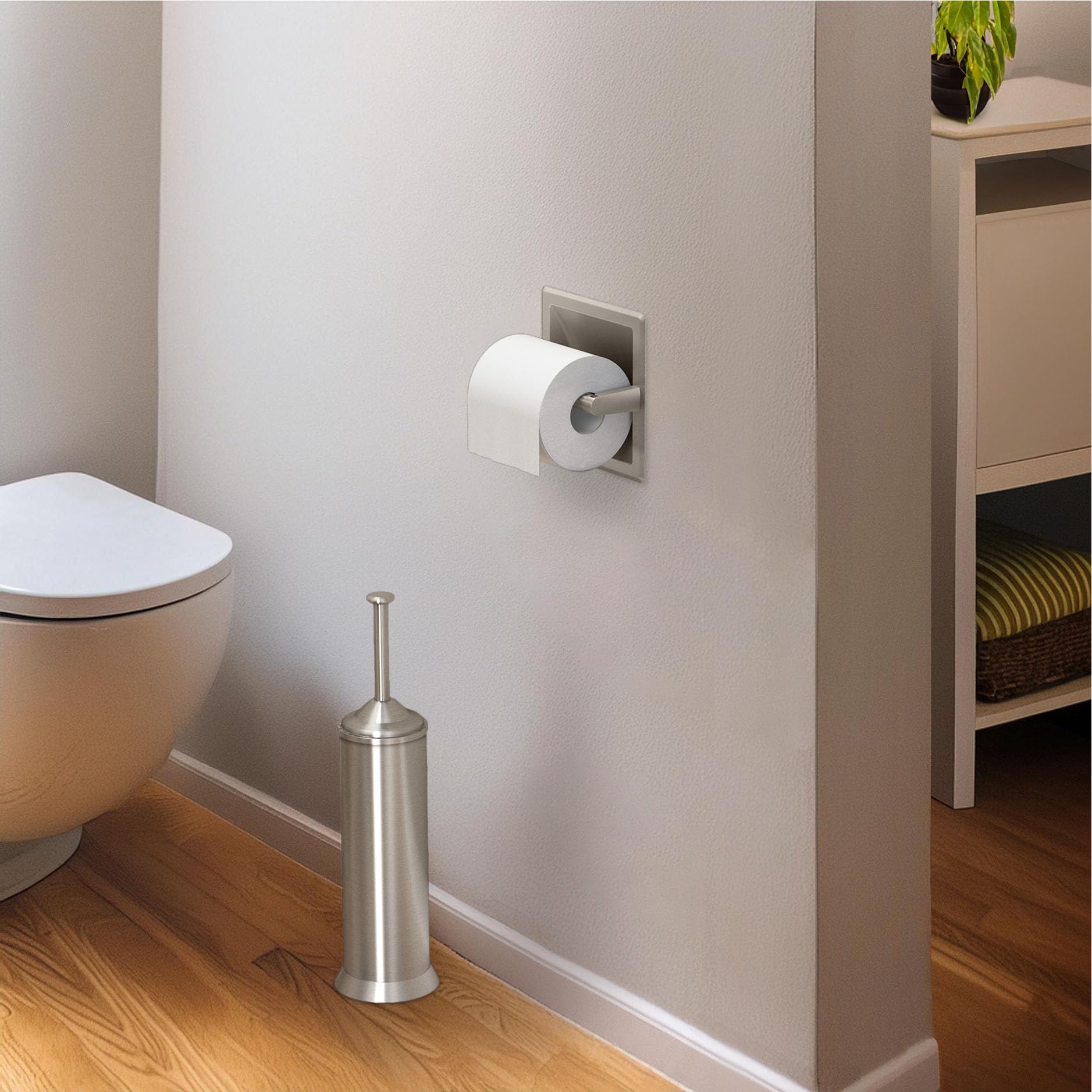 Gatco 751 Recessed Pivoting Toilet Paper Holder, Wall Mounted